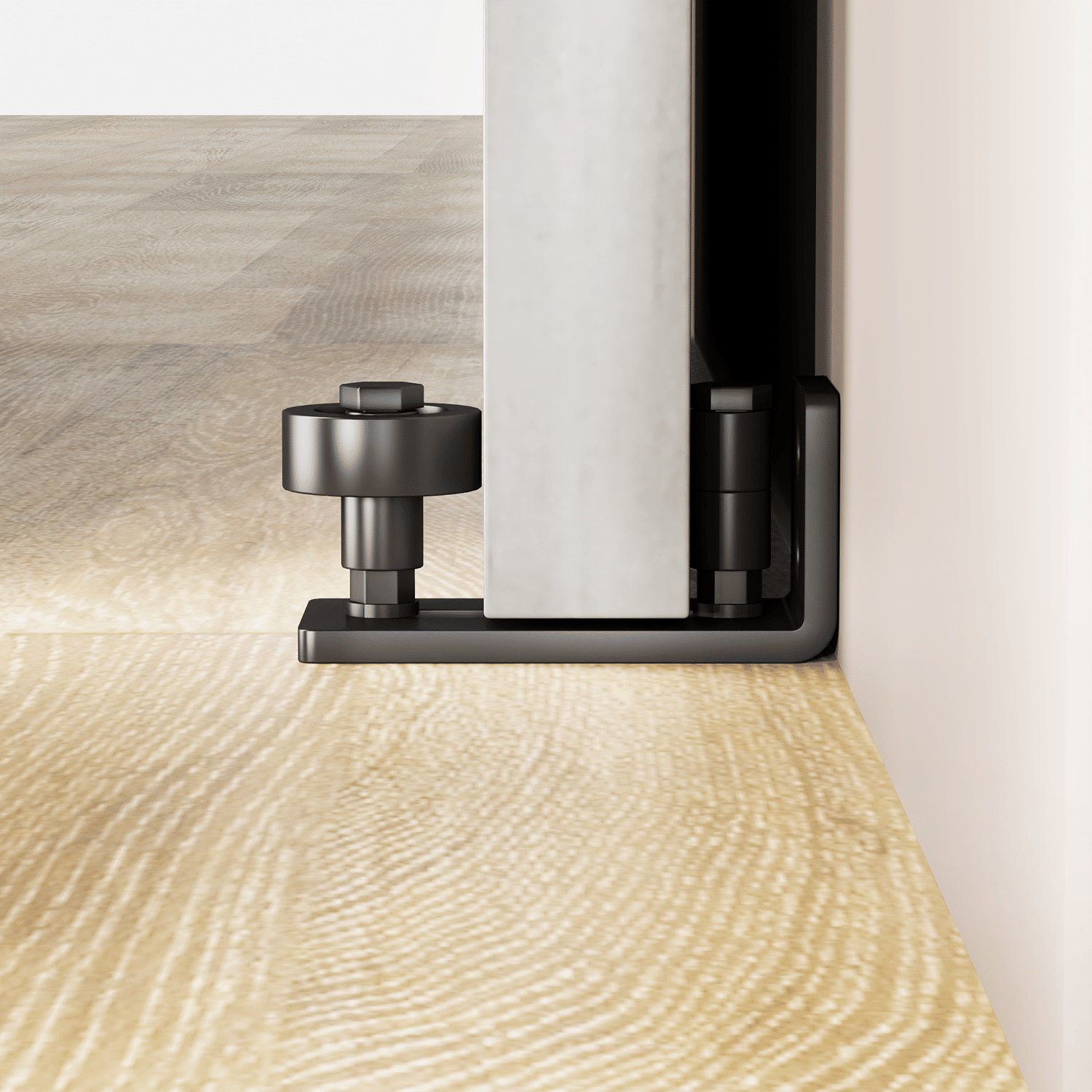 CRAZY ELF 36" x 84" Melamine Integrated Door Slab + 6.6FT Sliding Track Kit + Adjustable Floor Guider + Pull Handle, Modern Interior Door panel, Protected By 2mm Thick Melamine Layer, Moisture-proof - JM Variety Store